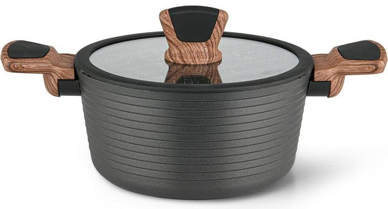 Кастрюля Fissman Diamond Grey алюминий с антипригарным покрытием 2,6 л