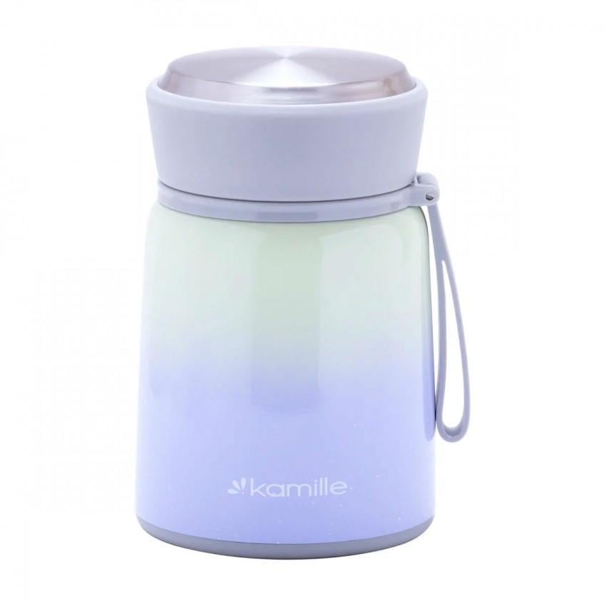 Термос пищевой Kamille КМ-2096 из нержавеющей стали 530 мл Фиолетово-зеленый (1104685425)