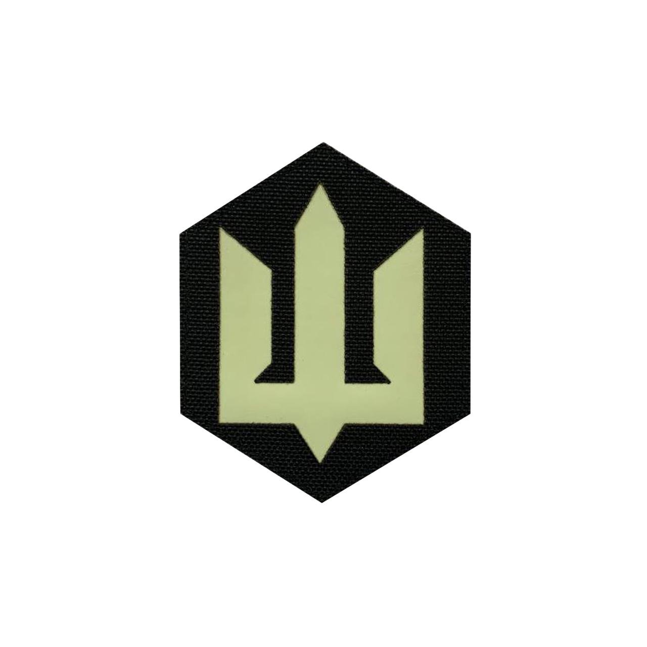 Шеврон на липучке Laser Cut СБС Силы Безпилотных Систем 8х9 см Черный/Люминисцентный