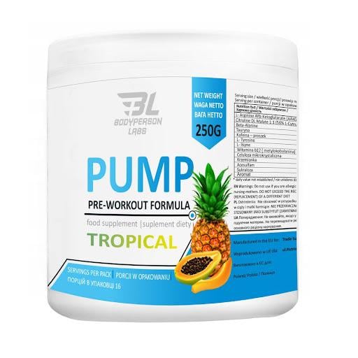 Предтренировочный комплекс Bodyperson Labs Pre-Workout Formula 250 г Tropical