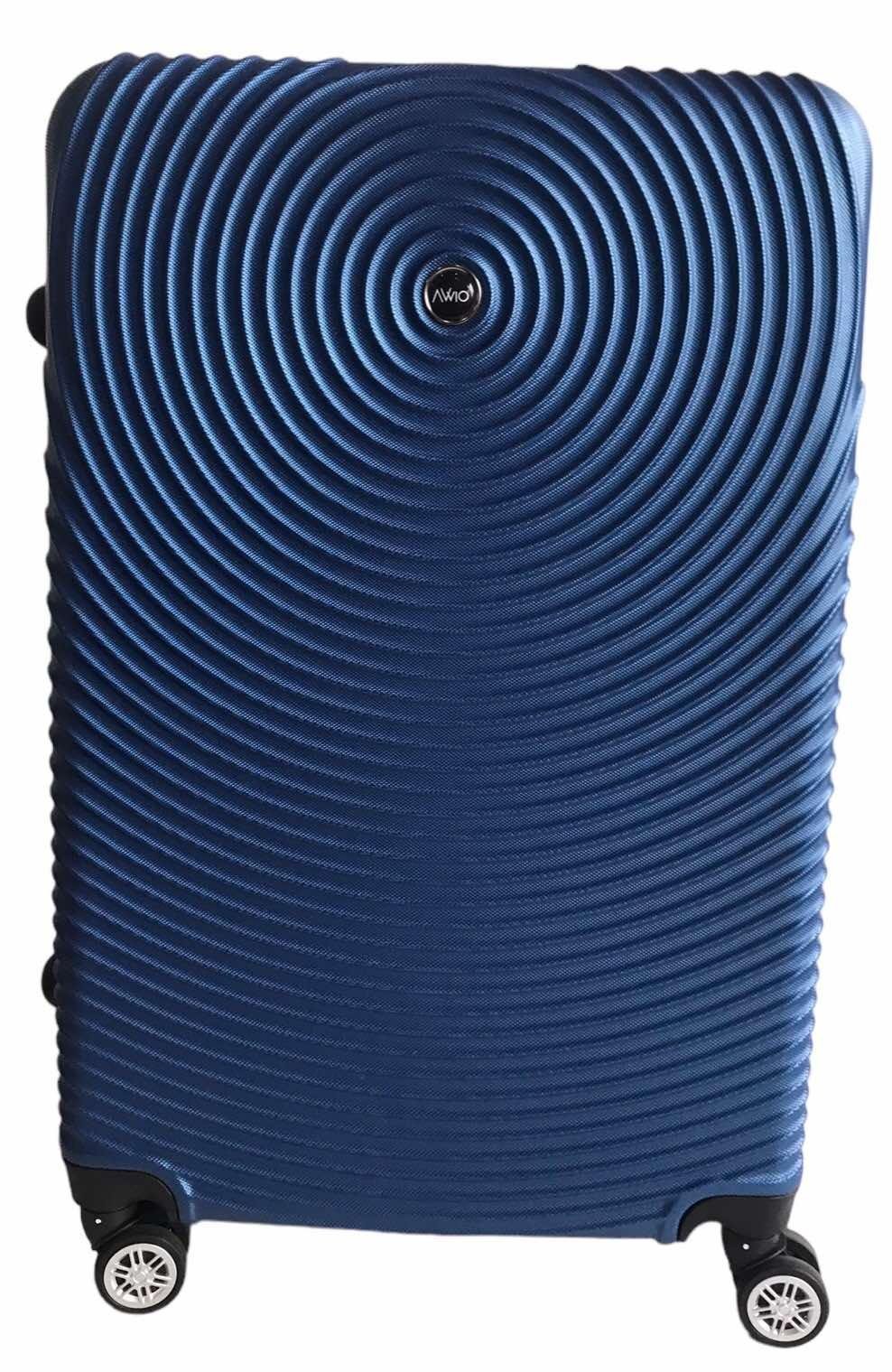 Валіза велика пластикова на 4-х колесах 404 Синій