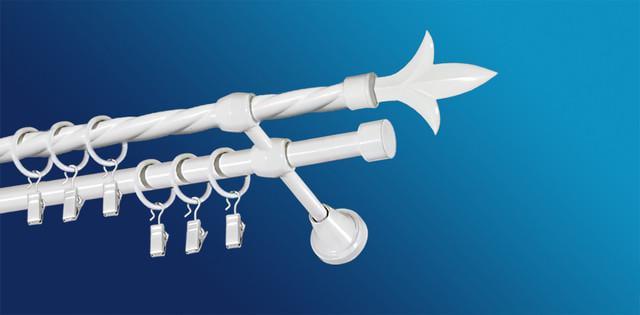 Карниз для штори Plastidea Лілія металевий кручений подвійний з прищіпками D 16/16 мм 300 см Білий - фото 1 Карниз для штори Plastidea Лілія металевий кручений подвійний з прищіпками D 16/16 мм 300 см Білий - фото 1