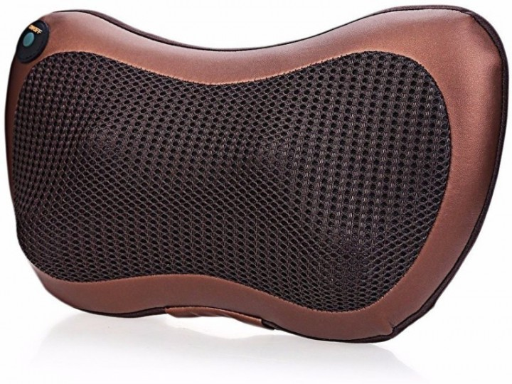 Массажная подушка инфракрасная Massage pillow для шеи и спины Коричневый (-1903764017) - фото 11