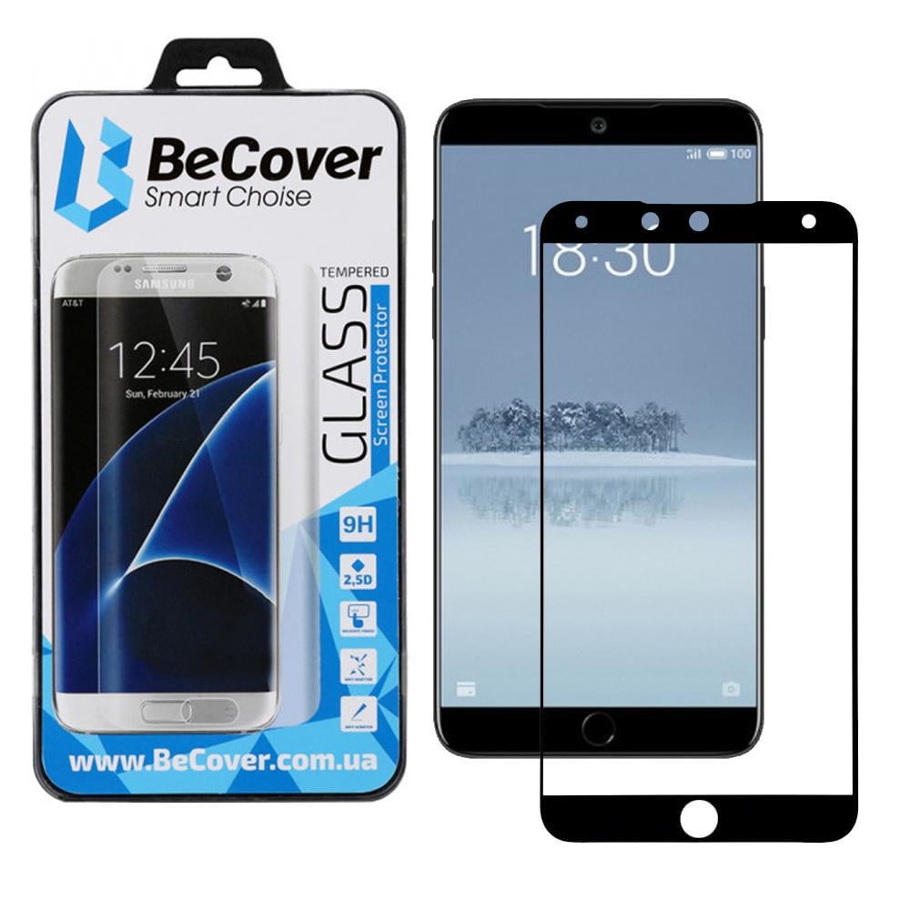 Защитное стекло BeCover для Meizu 15 Black (702432) - фото 6