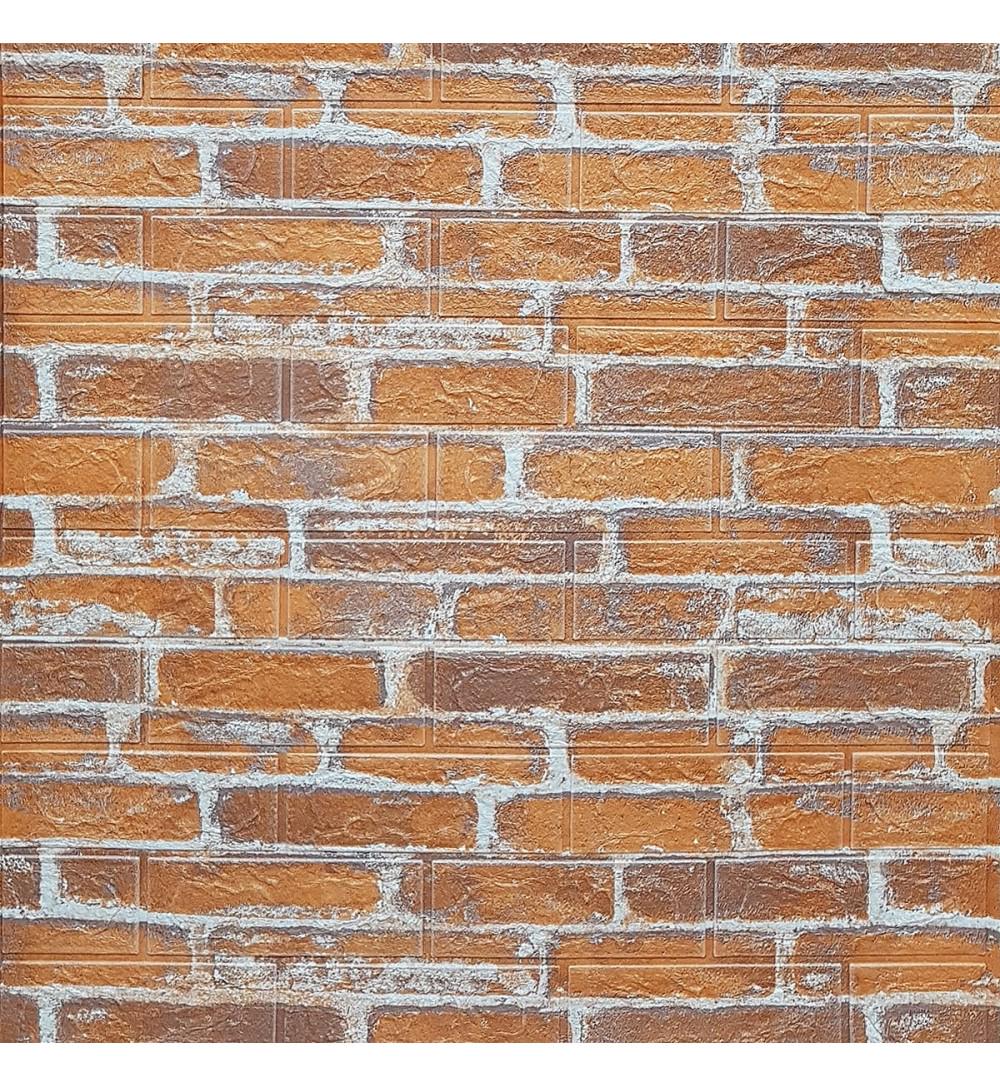 3D-панель декоративная самоклеящаяся под екатеринославский кирпич в рулоне 3080x700x3 мм Рыжий (OS-CZ05-3 рулон)