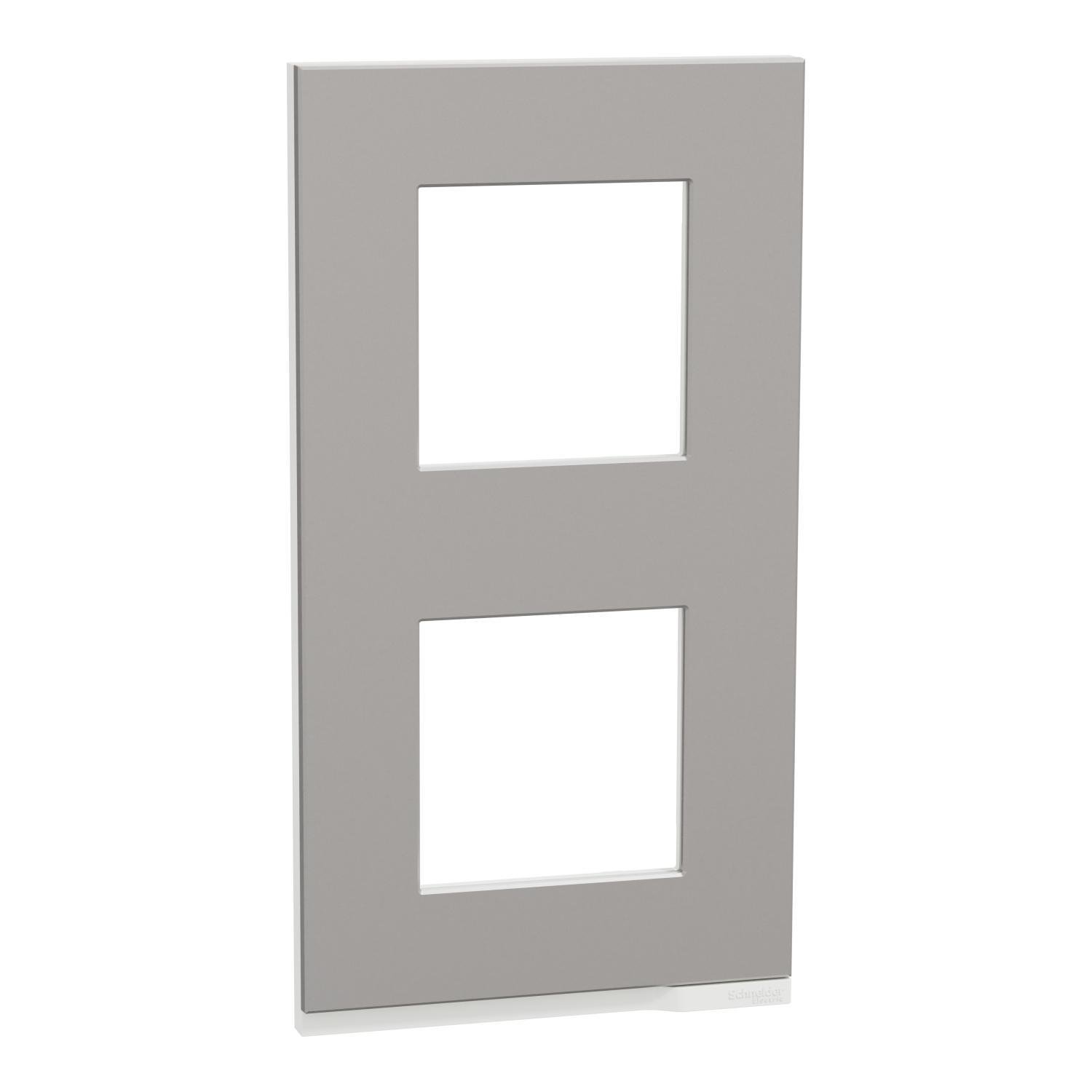 Рамка двухместная Schneider Electric Unica Pure вертикальная Алюминий (NU6004V80) Рамка двухместная Schneider Electric Unica Pure вертикальная Алюминий (NU6004V80)