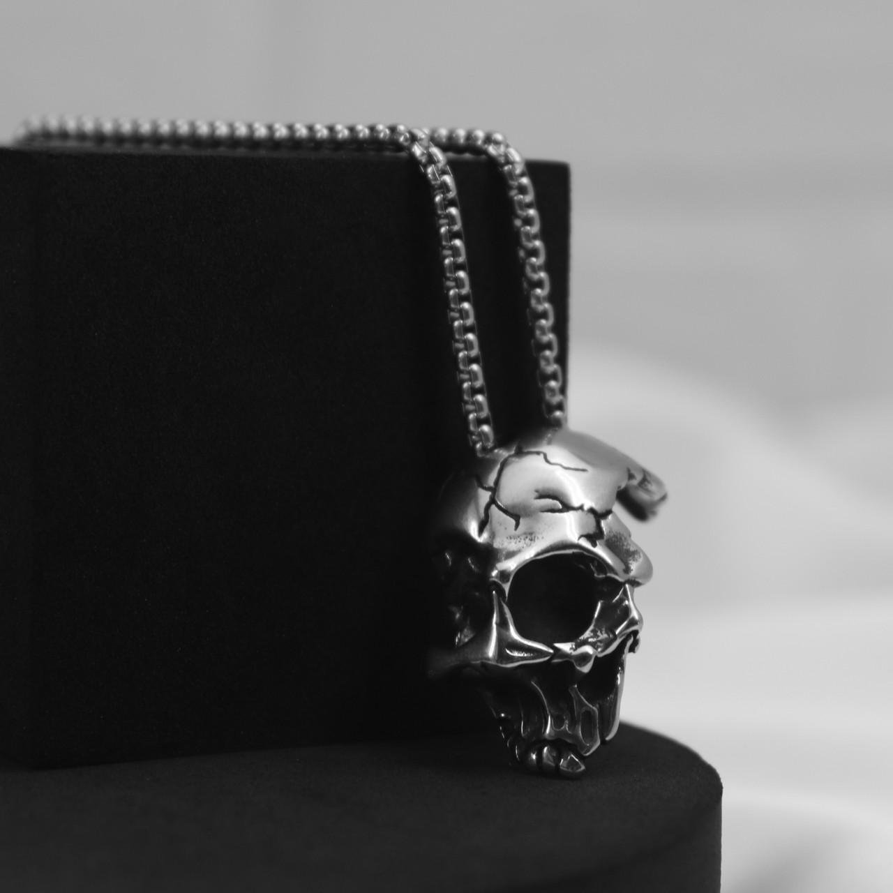 Кулон мужской Skull на шею из нержавеющей стали - фото 3