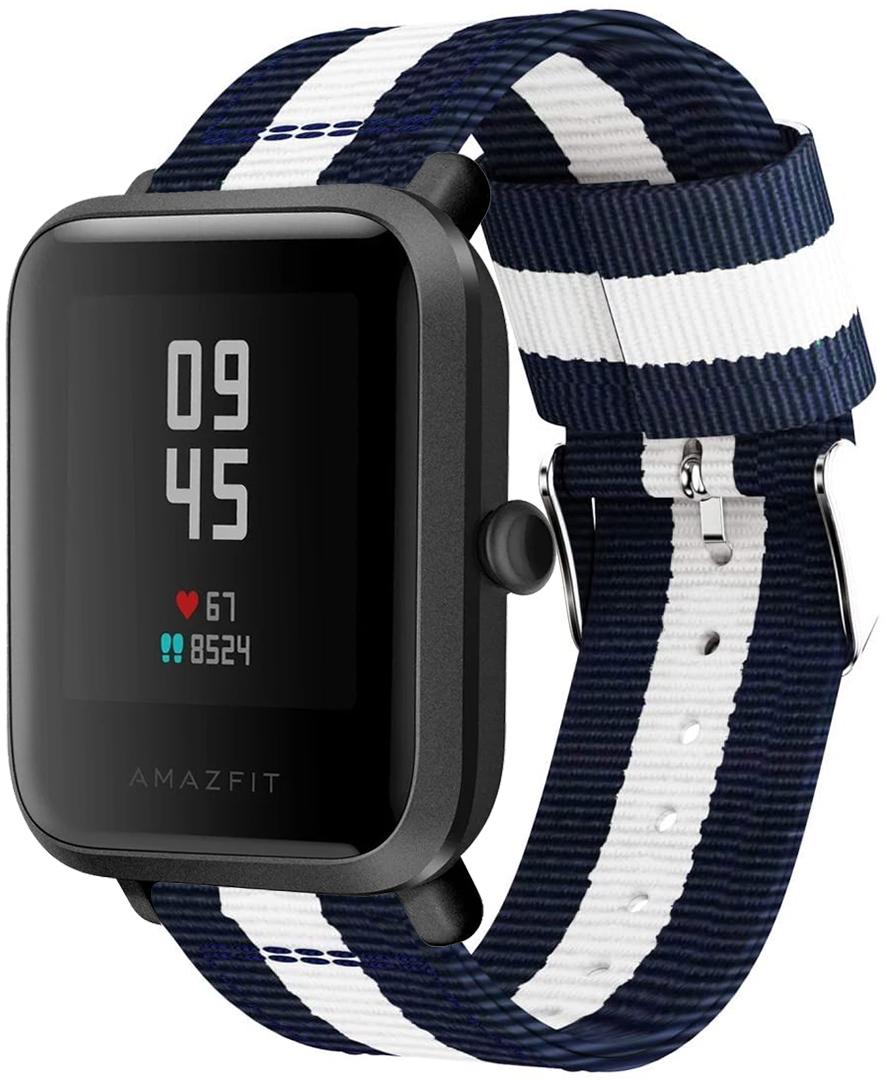 Браслет тканевый Canvas для Amazfit Bip Blue/White (20523)