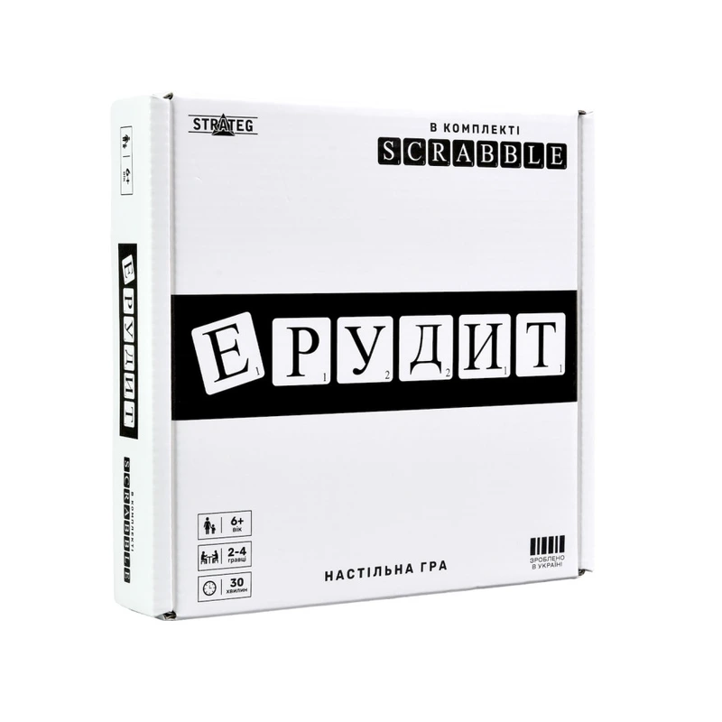 Настільна гра "Ерудит чорно-білий" 30640 ігрове поле набір букв Настільна гра "Ерудит чорно-білий" 30640 ігрове поле набір букв