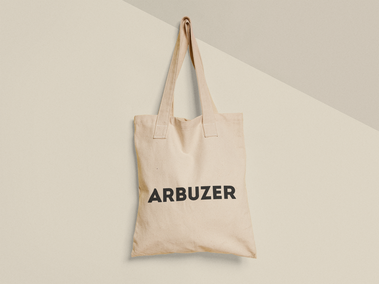 Эко-сумка шоппер с принтом "ARBUZER" 38х40 см Бежевый (ПН478-Т)