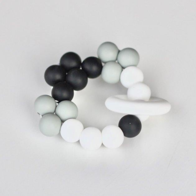 Прорезыватель силиконовый мини Баловень Snowflake Monochrome