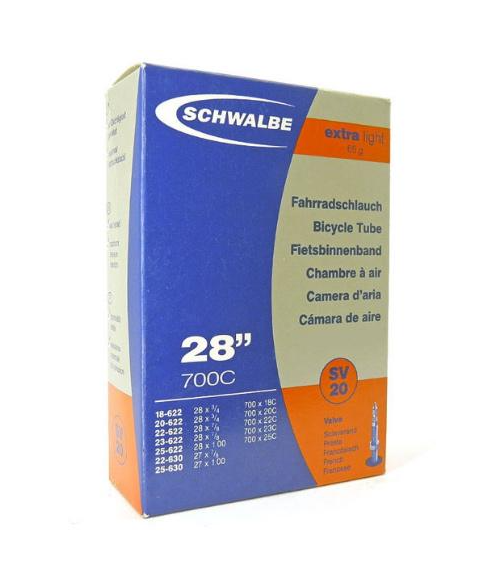 Камера для велосипеда Schwalbe SV20 Extra Light EK 60 мм 28"/18/25x622/630 (TUB-F2-01)