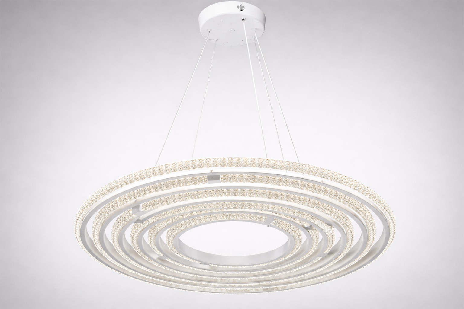 Люстра светодиодная 6-колец 95 Вт/пульт Белый (D8705/600-6WH)