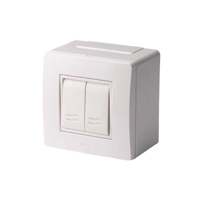 Выключатель ДКС Brava 2-клавишный Белый (10001)