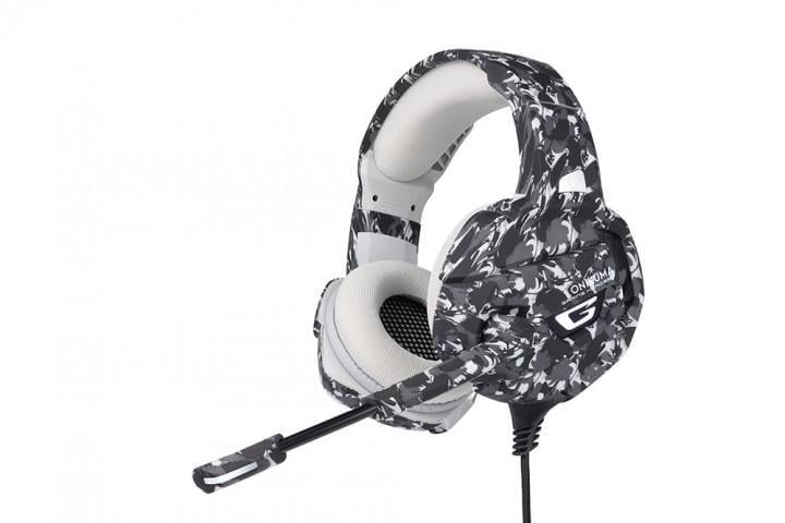 Наушники игровые Onikuma Gaming LED K5 Серый камуфляж (513306)