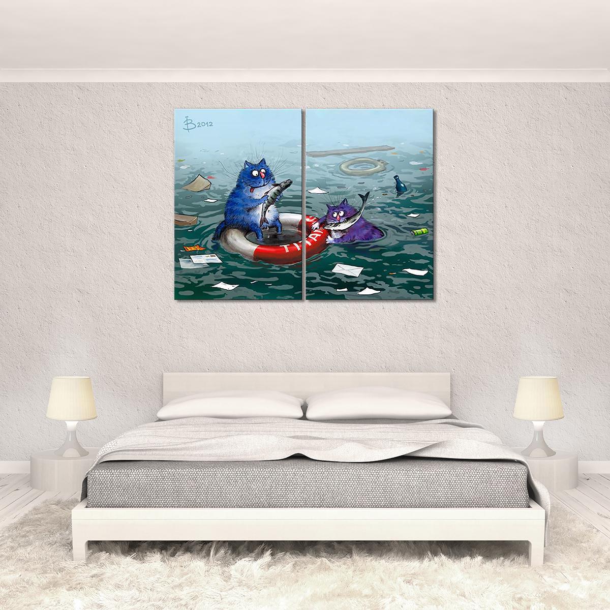 Модульная картина Спасение 2 модуля 120x180 см