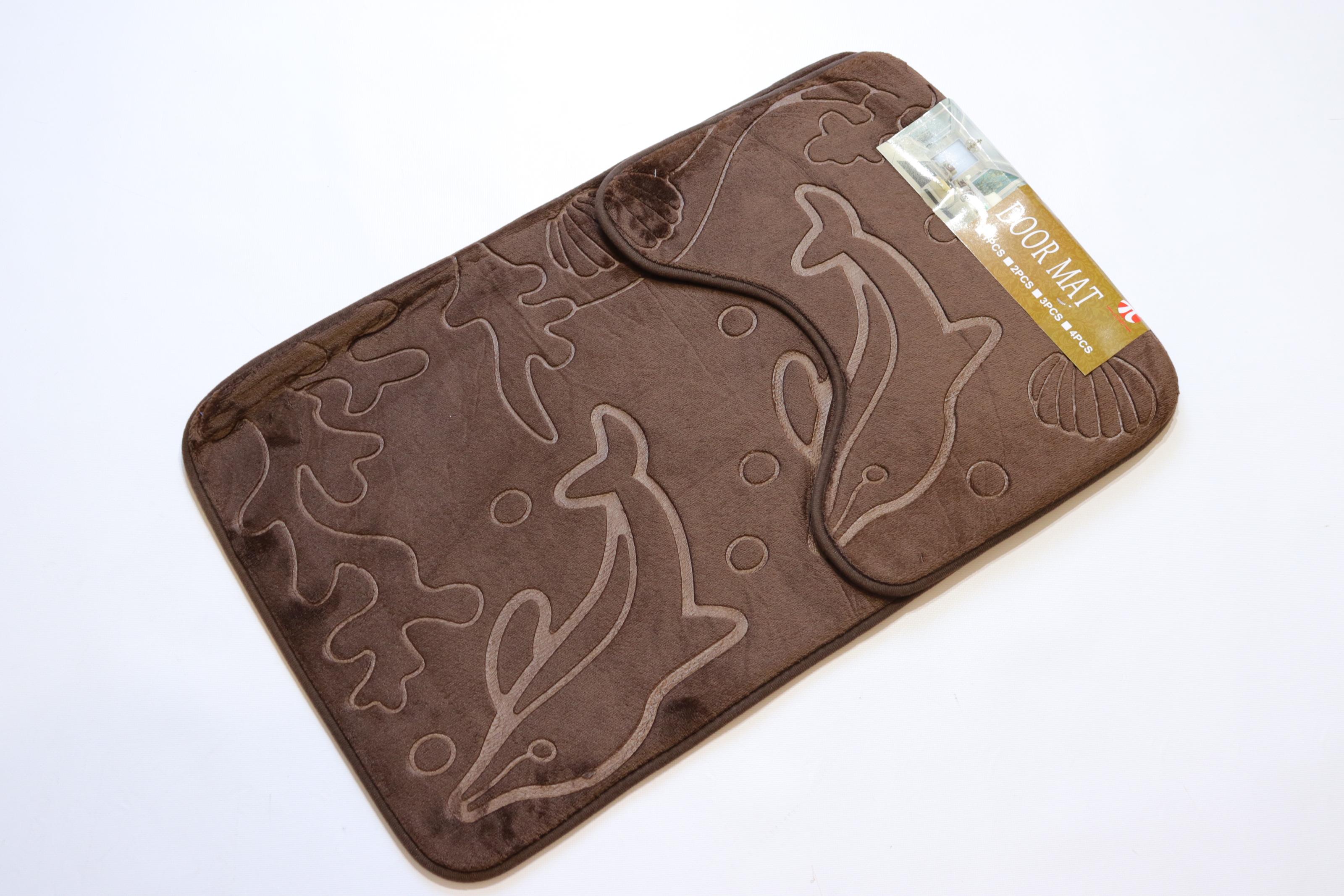 Набор ковриков в ванную и туалет 80x50/40x50 см из микрофибры (3843brown)