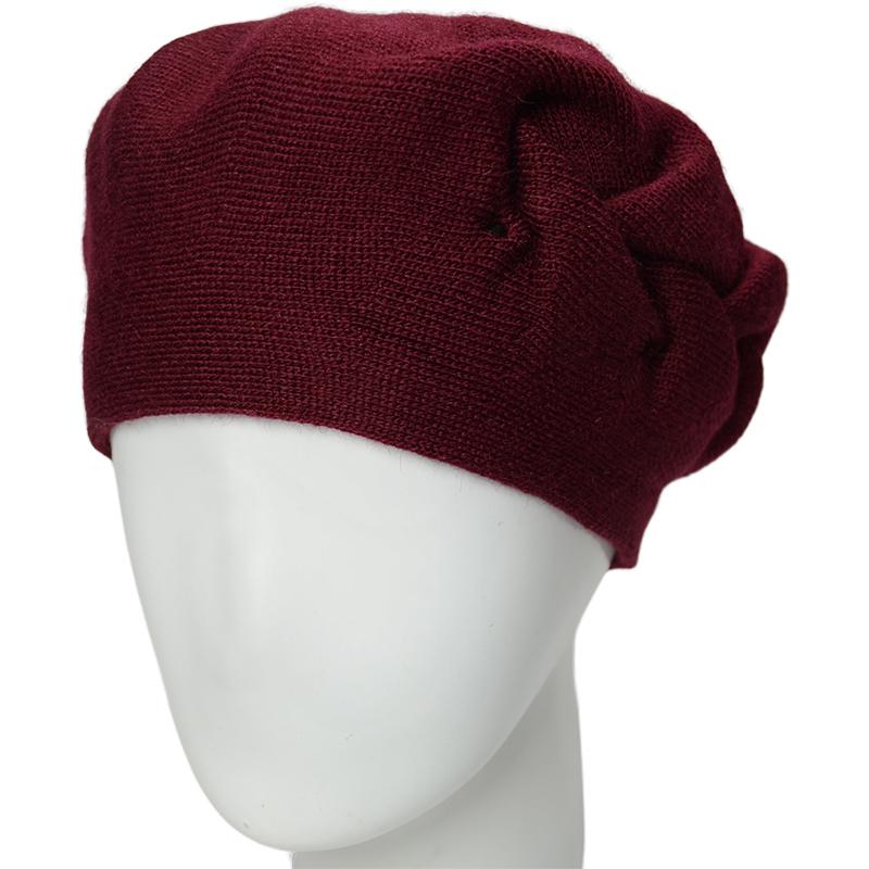 Берет женский Lirus Жаклин двойной на стойке Бордовый (159458)