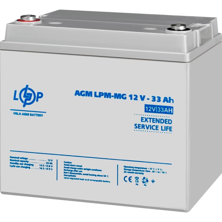 Акумулятор для ДБЖ LogicPower LPM-MG 12V/33 Ah (6558) - фото 3