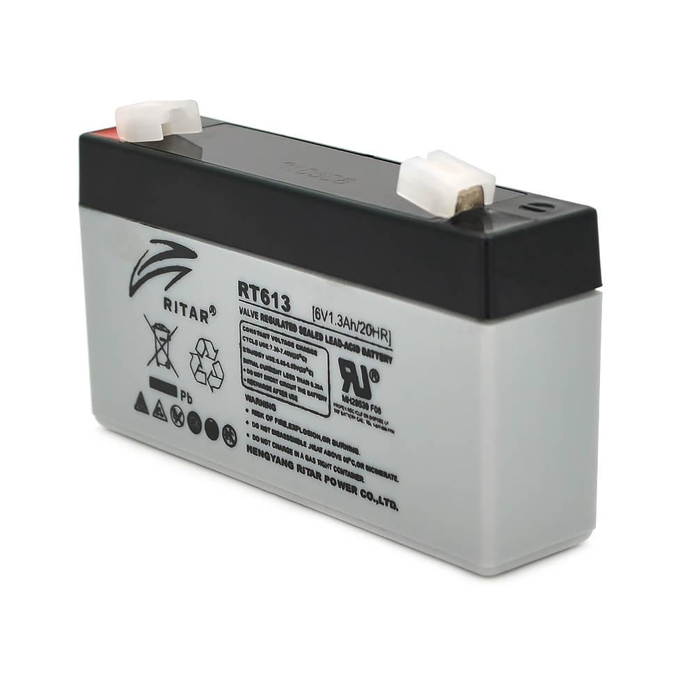 Батарея акумуляторна AGM RITAR RT613 58 Q20 6V 1,3Ah 97х24х 52 мм Gray (34716)