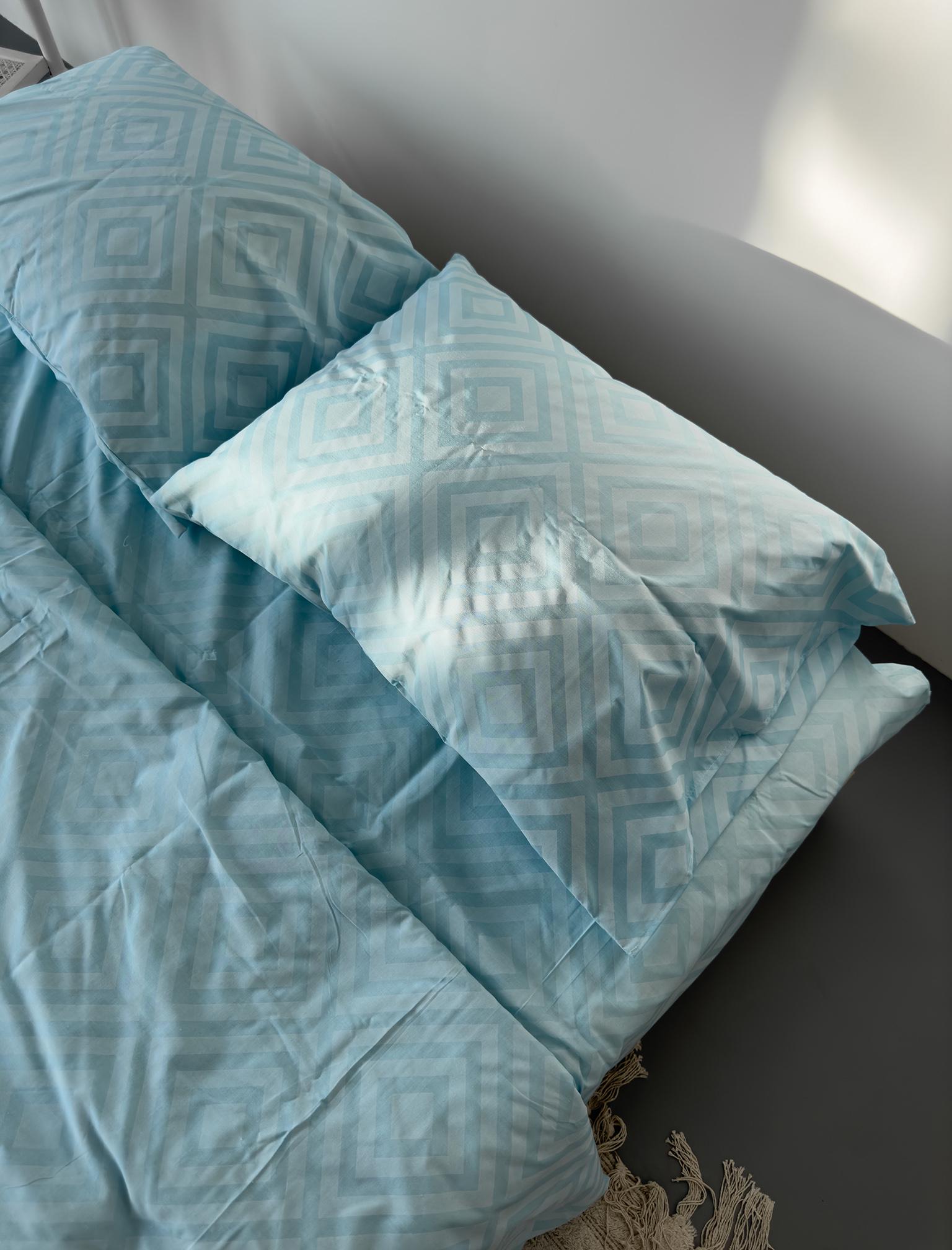 Комплект постільної білизни двоспальний Amore Glux-146 бязь Блакитний (KPB-A2-Glux-146blue(50x70) - фото 2 Комплект постільної білизни двоспальний Amore Glux-146 бязь Блакитний (KPB-A2-Glux-146blue(50x70) - фото 2