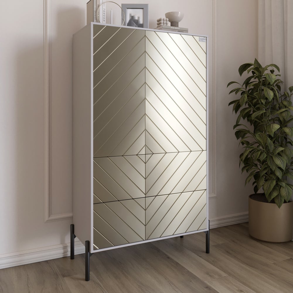 Комод-пенал Lion Амарант 84x40x150 см Кашемир/Перламутровый металлик (LION-042164) Комод-пенал Lion Амарант 84x40x150 см Кашемир/Перламутровый металлик (LION-042164)