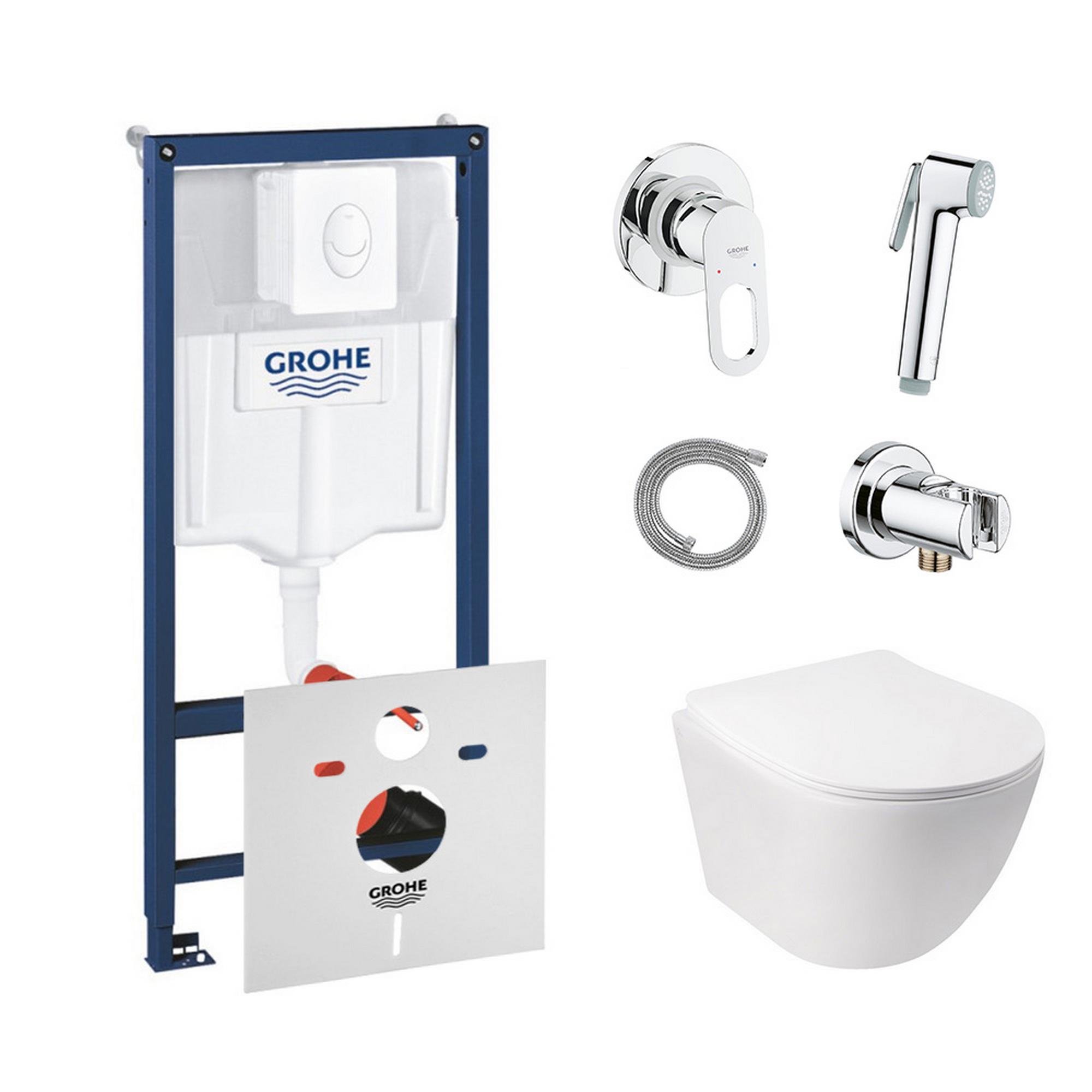 Комплект инсталляции Grohe Rapid SL 38722001QT07335176W111042 с унитазом и кнопкой (75773)