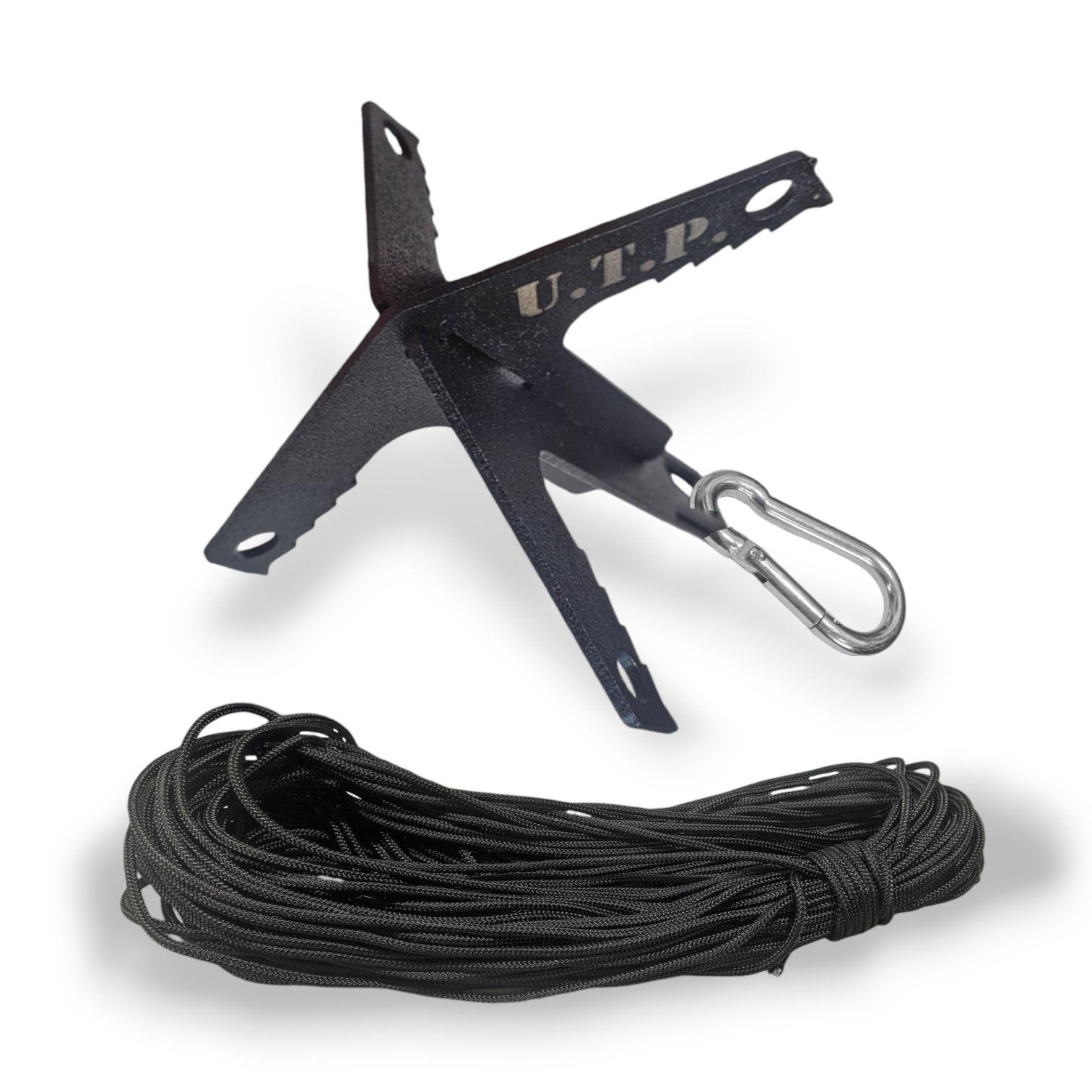 Крюк кошка малая с карабином и шнуром 30 м 3 мм (utp91)