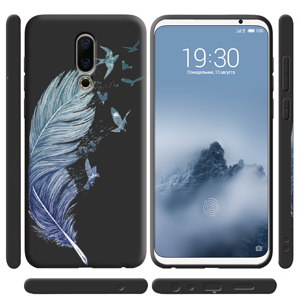 Чохол BoxFace Meizu 16 TH Feather Чорний силікон (35817-cc38-36103) - фото 2