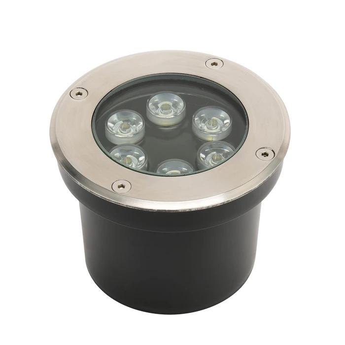 Тротуарный светильник круглый HOROZ ELECTRIC AZUR-6 LED 6W 600 Lm 85-265V IP67 d 120 мм Хром матовый (079-029-0006-010)
