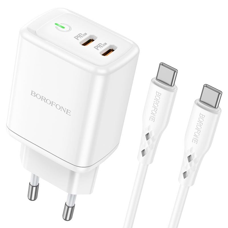 Зарядное устройство сетевое Borofone BN9 PD35W 2Type-C/Type-C to Type-C Белый (00000064375_1) Зарядное устройство сетевое Borofone BN9 PD35W 2Type-C/Type-C to Type-C Белый (00000064375_1)
