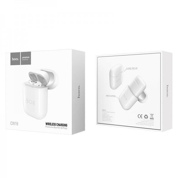 Кейс-зарядка Hoco Wireless CW18 Charging Box for AirPods White - фото 2