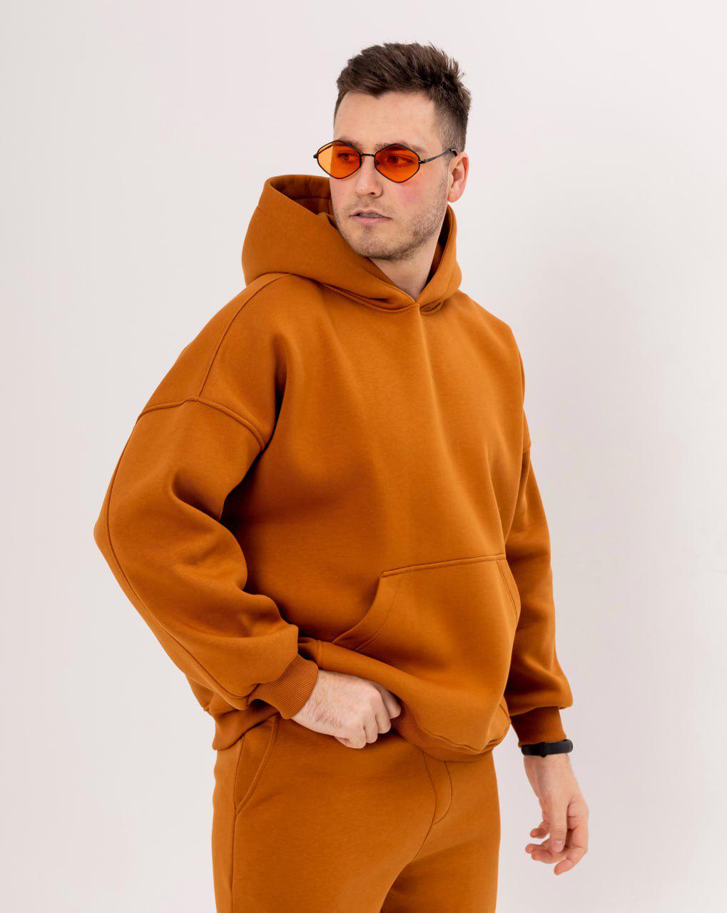 Спортивний костюм чоловічий Oversize Demi з начосом L/М Помаранчевий (BL7390-885) - фото 4 Спортивний костюм чоловічий Oversize Demi з начосом L/М Помаранчевий (BL7390-885) - фото 4