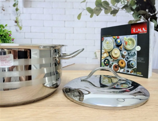 Каструля зі сталевою кришкою OMS з нержавіючої сталі для газу і індукці 4,6 л (2005.4.6) - фото 2 Каструля зі сталевою кришкою OMS з нержавіючої сталі для газу і індукці 4,6 л (2005.4.6) - фото 2