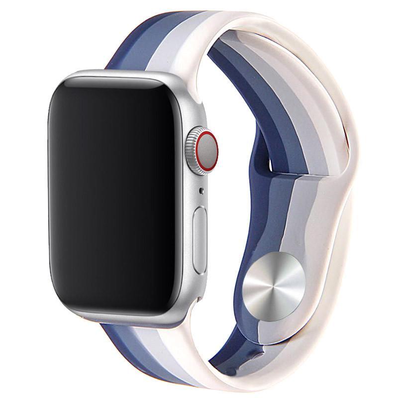 Ремінець силіконовий Rainbow для Apple watch 42 мм/44 мм Синій/Сірий (00000048582_5)