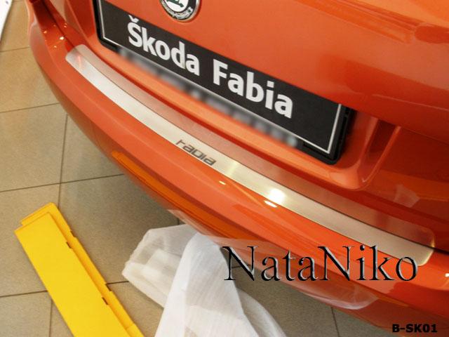 Накладка на бампер NataNiko B-SK01 для Skoda Fabia II 5D 2007- без загину (6409) - фото 5