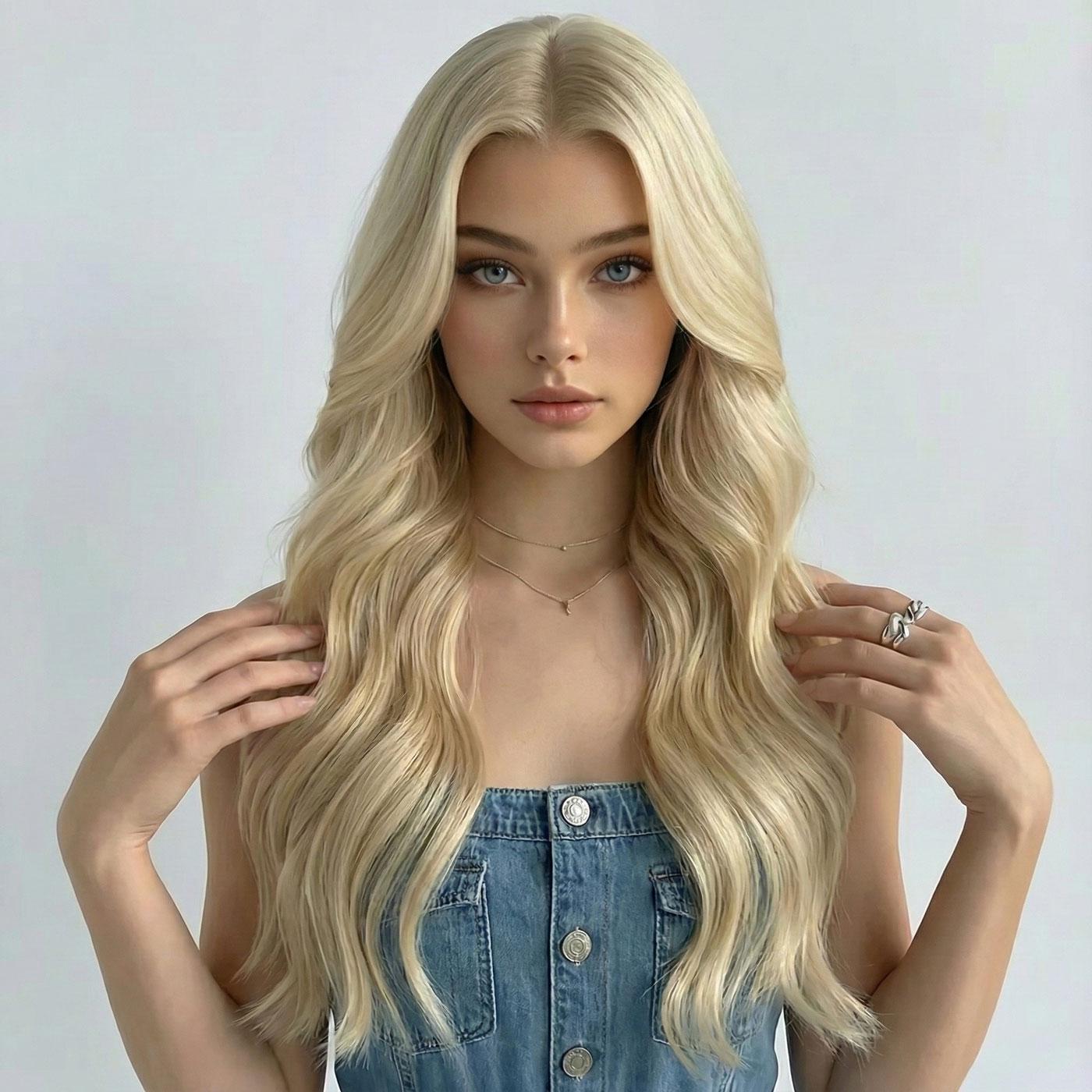 Парик волнистый длинный из искусственных волос Блондин 70 см (T00001201) Парик волнистый длинный из искусственных волос Блондин 70 см (T00001201)