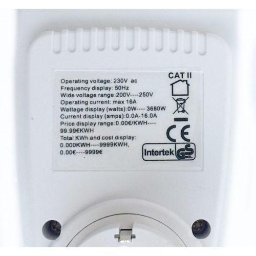 Енергометр-розетка Intertek Cat 2 3680W Білий - фото 4