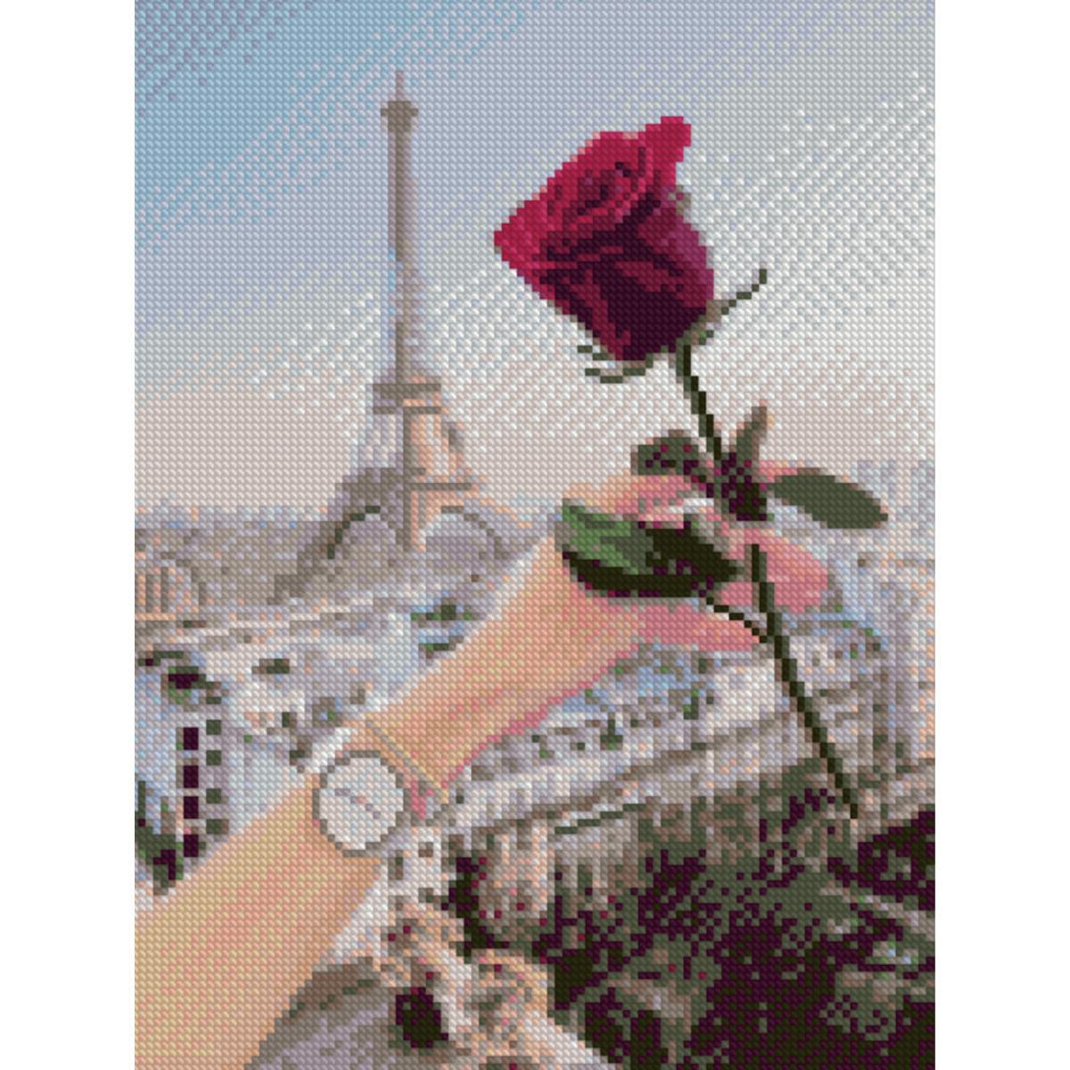 Алмазная мозаика Strateg Роза для тебя 30х40 см (Str-HX134)