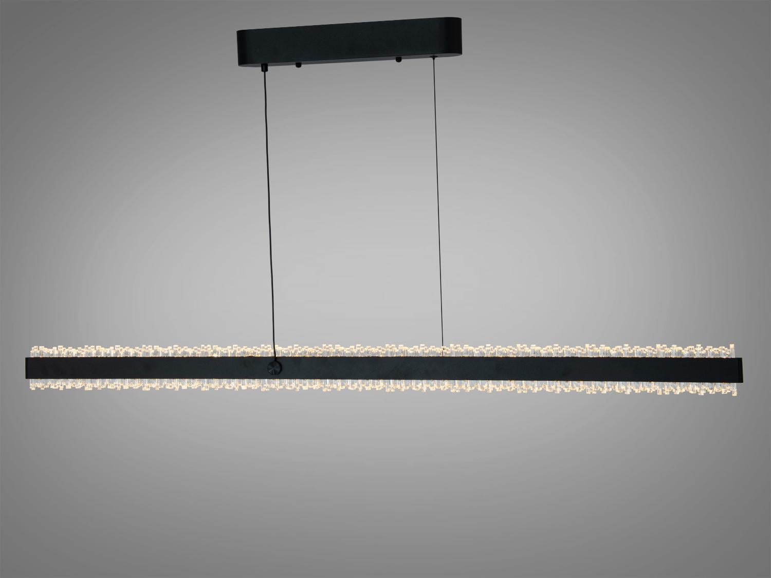 Люстра LED Diasha підвісна лінійна з кристалами 62 Вт Чорний (XH1002/1200BK)