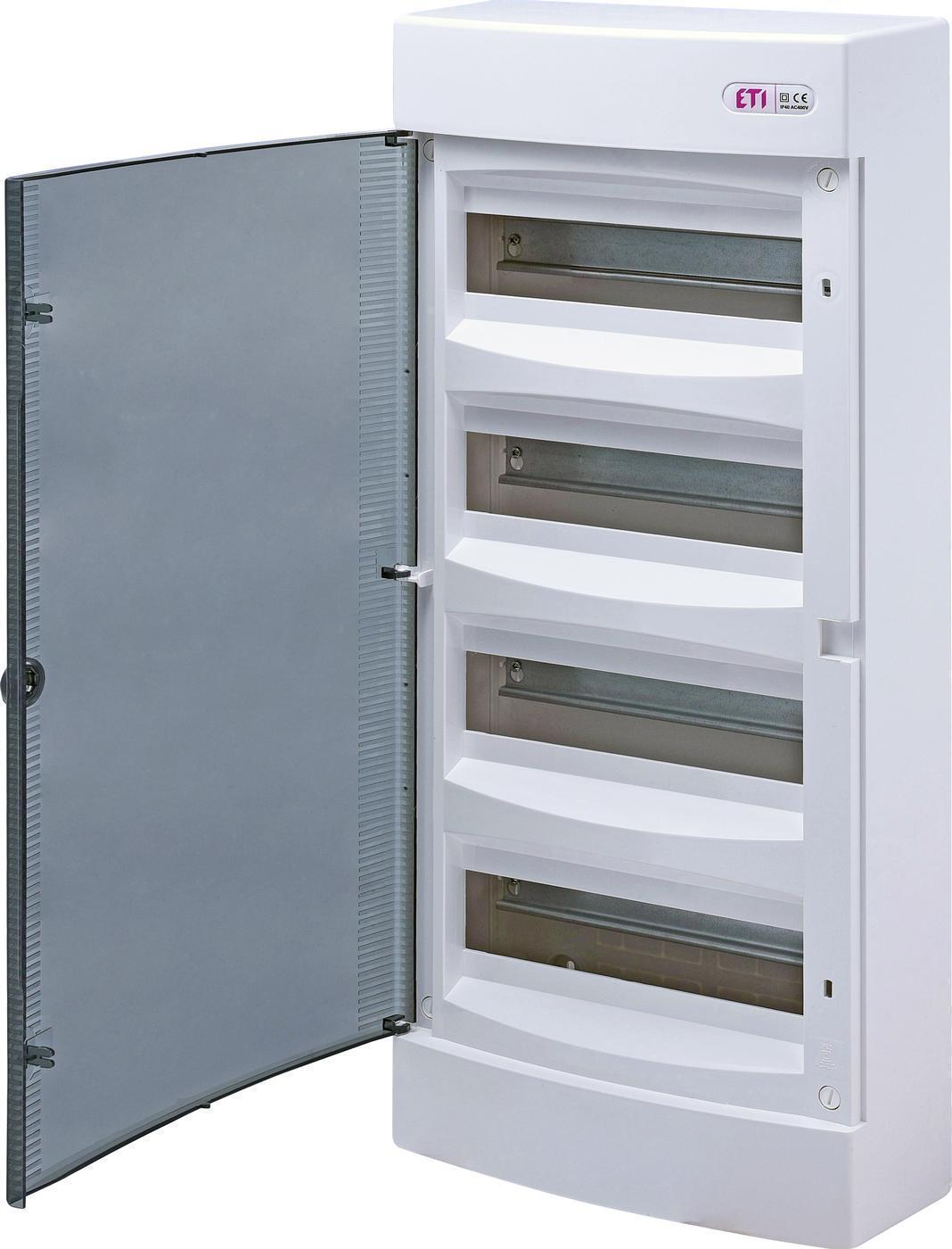 Щит розподільчий зовнішній ETI ECT 48PT 48-модульний з прозорими дверцятами (1101020)