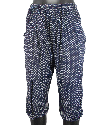 Капрі жіночі з кишенями Алія 7081 L-6XL Синій/Білий (1416476951)