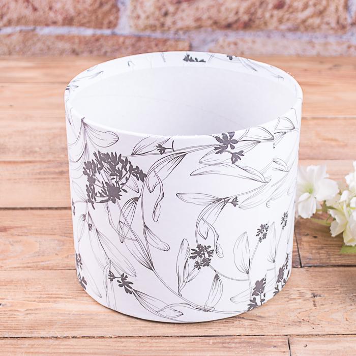 Коробка без кришки в Чорні квіти 16 см (4219-45)