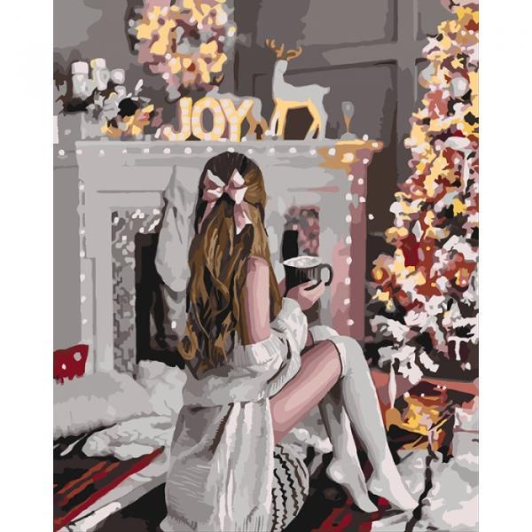 Картина по номерам Идейка У камина 40х50 см в термопакете (КНО4638-mt)