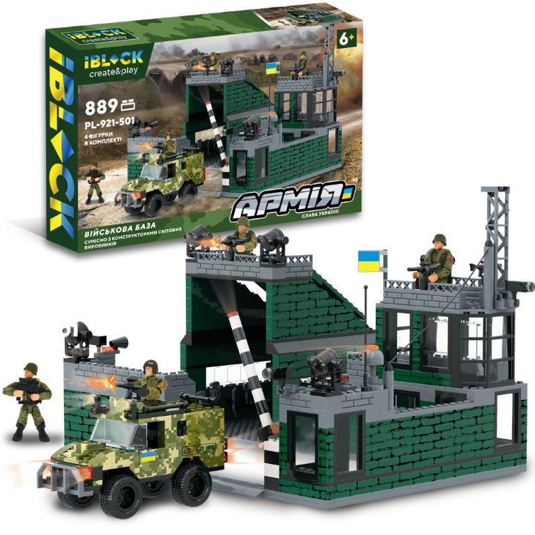 Конструктор Iblock Військова база 889 деталей (DN-PL-921-501)