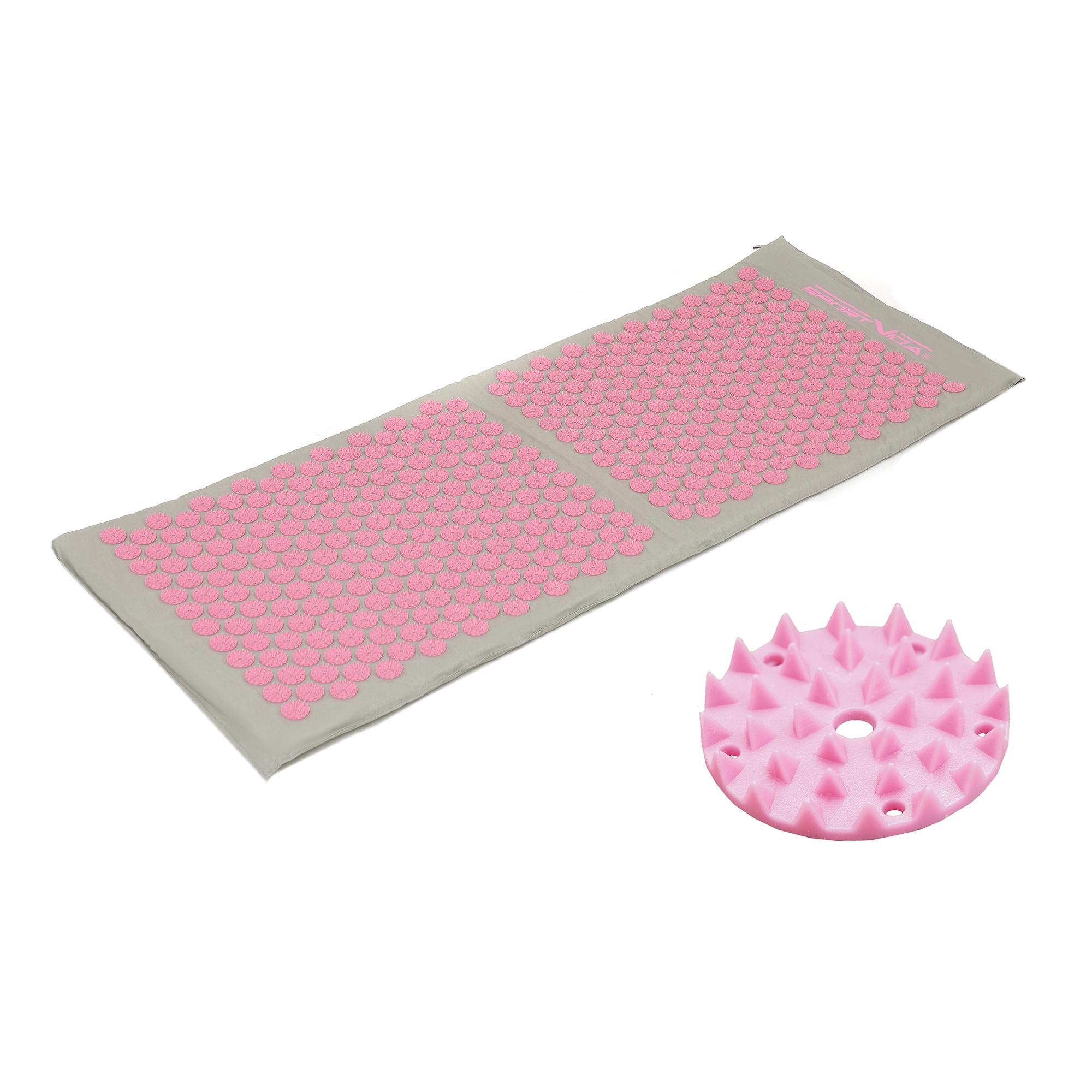 Килимок акупунктурний з валиком SportVida Аплікатор Кузнєцова 130x50 см Grey/Pink (SV-HK0409) - фото 7