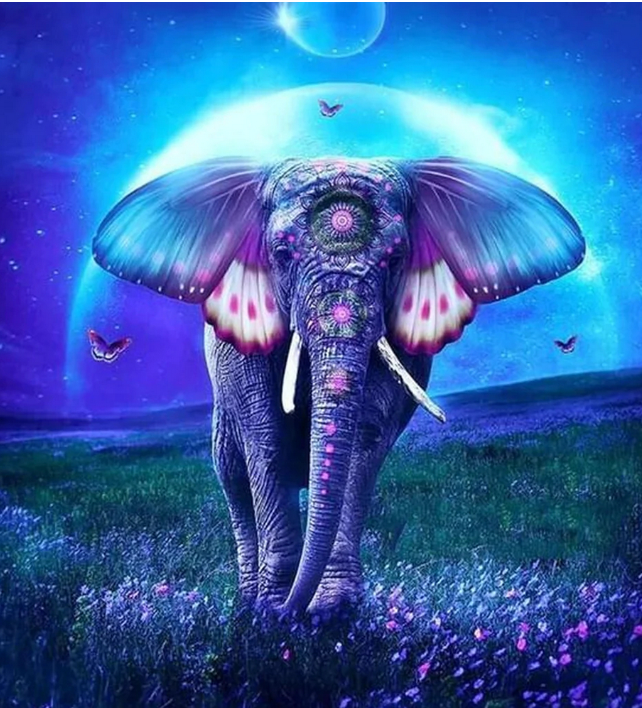 Алмазна мозаїка Величний Слон на полотні з підрамником 40х50 см (GA74741)