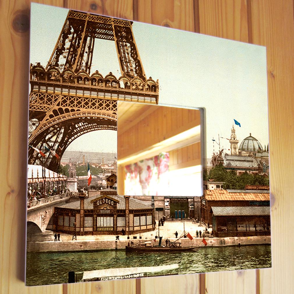 Дзеркало декоративне із зображенням Ейфелева вежа Париж 260х260 мм (M03027)