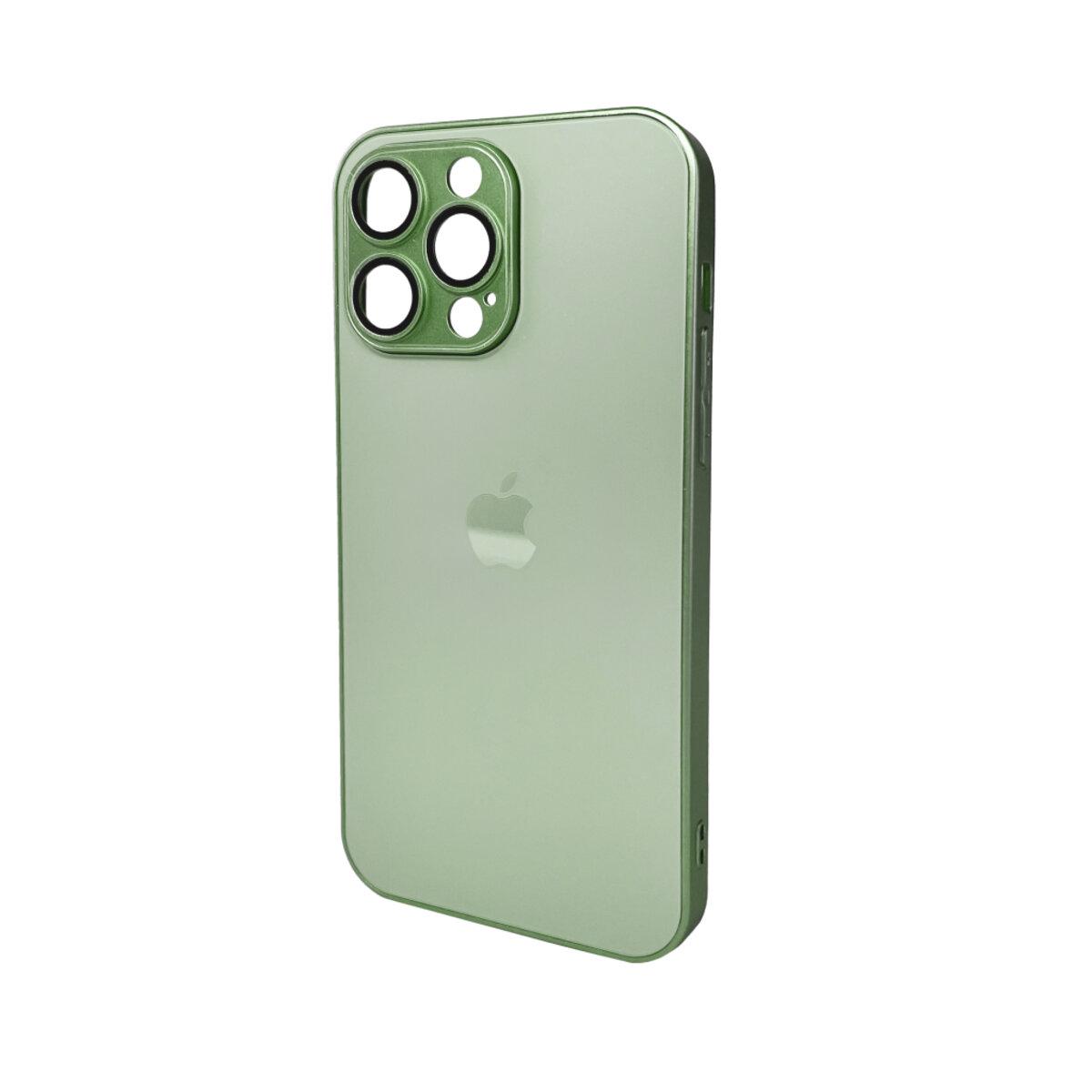 Противоударный чехол для Apple iPhone 14 Pro Max AG Glass Matt Frame Color /  Light Green