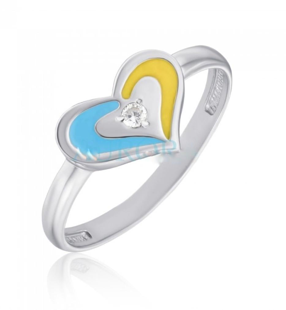 Кольцо Сердце Украины р. 17 925 пробы 1,69 г (81148э)